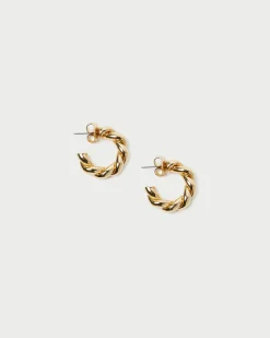 Loeffler Randall Atlas Gold Twisted Hoop Earrings