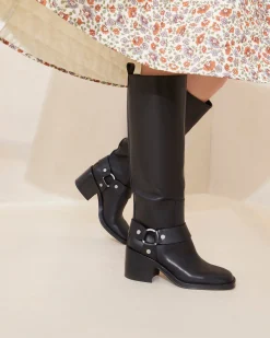 Loeffler Randall Audrey Black Tall Engineer Boot