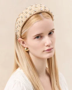 Loeffler Randall Bellamy Blue Satin Puffy Headband