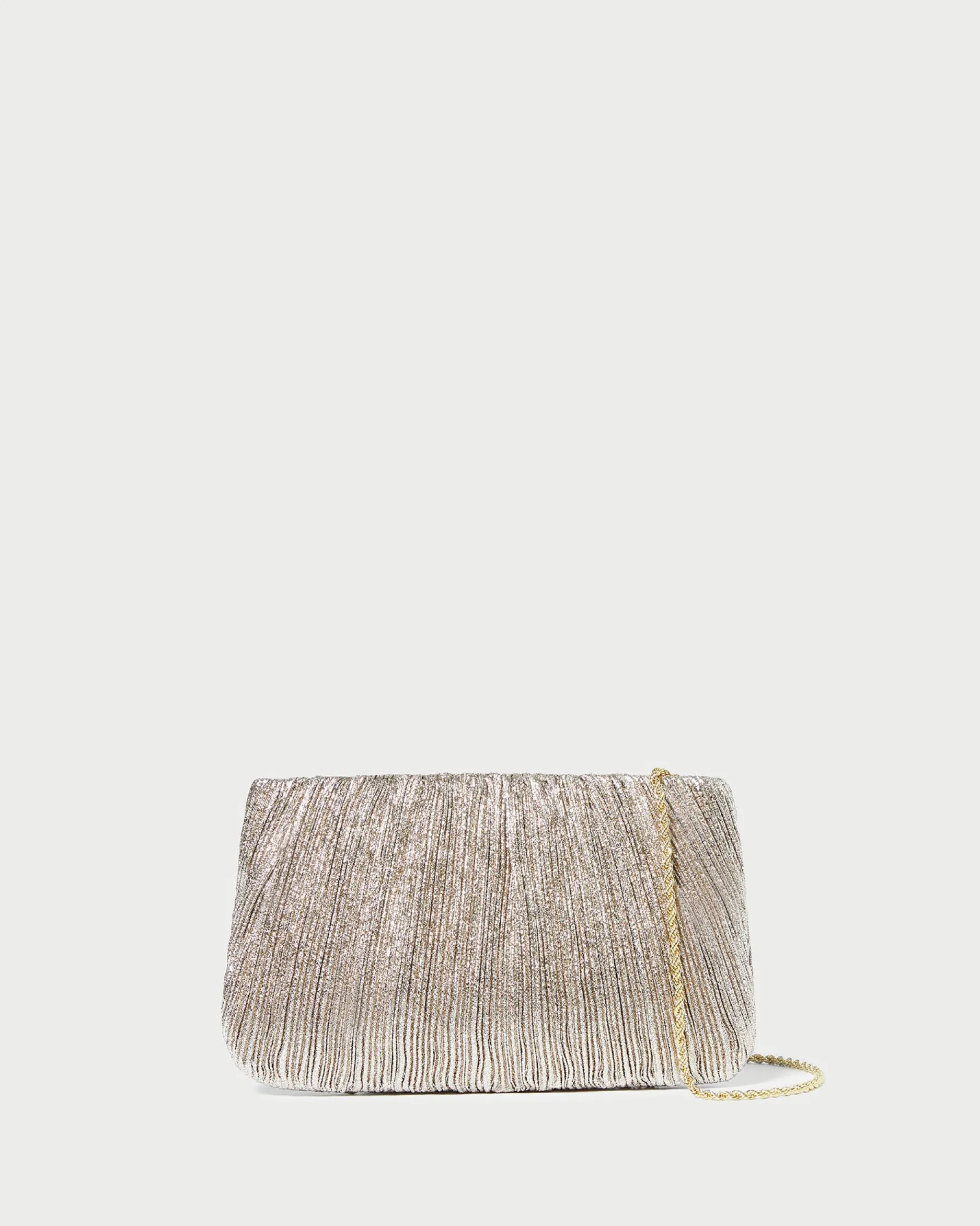 Loeffler Randall Brit Lamé Pleated Clutch