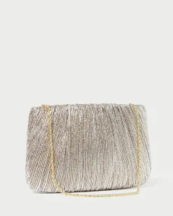 Loeffler Randall Brit Lamé Pleated Clutch