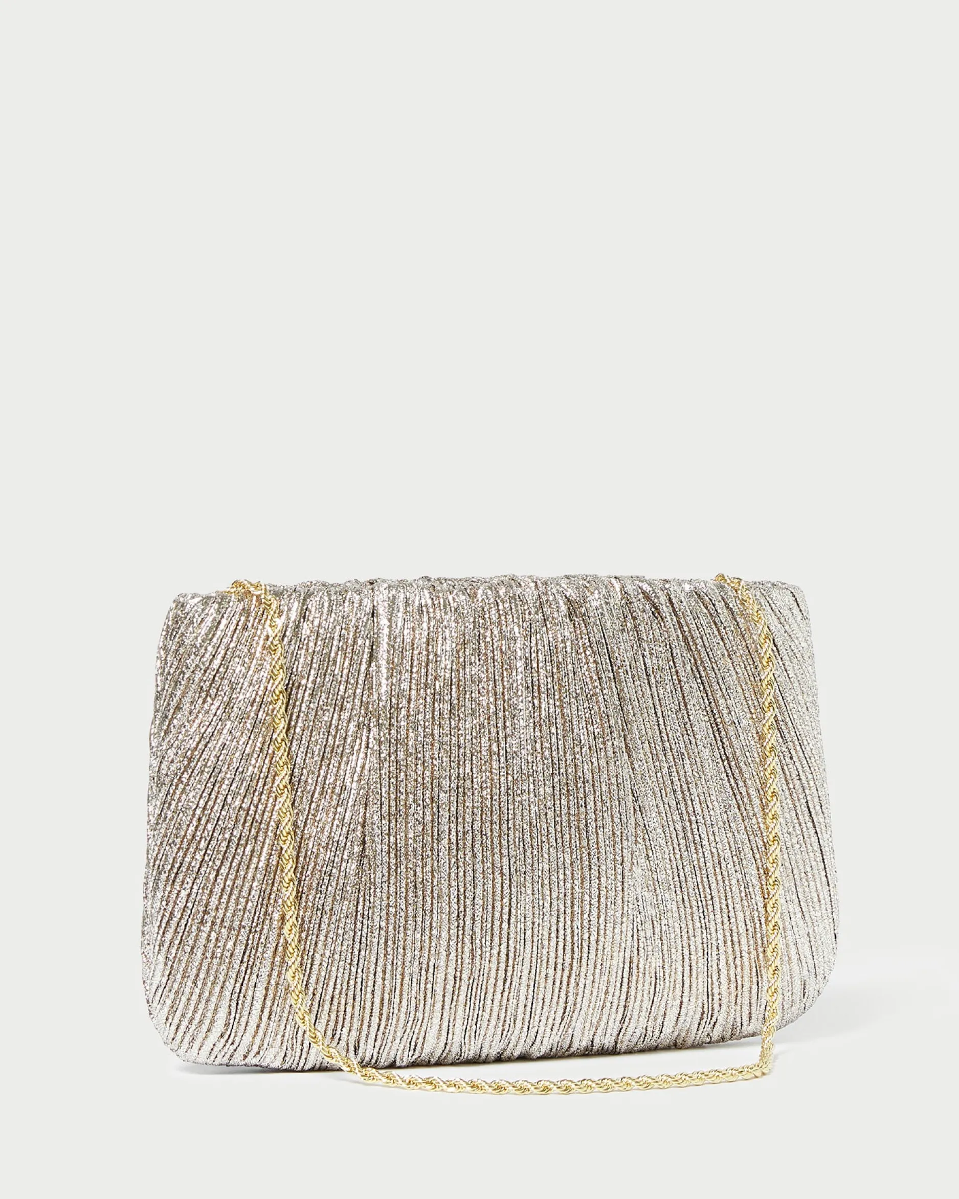 Loeffler Randall Brit Lamé Pleated Clutch