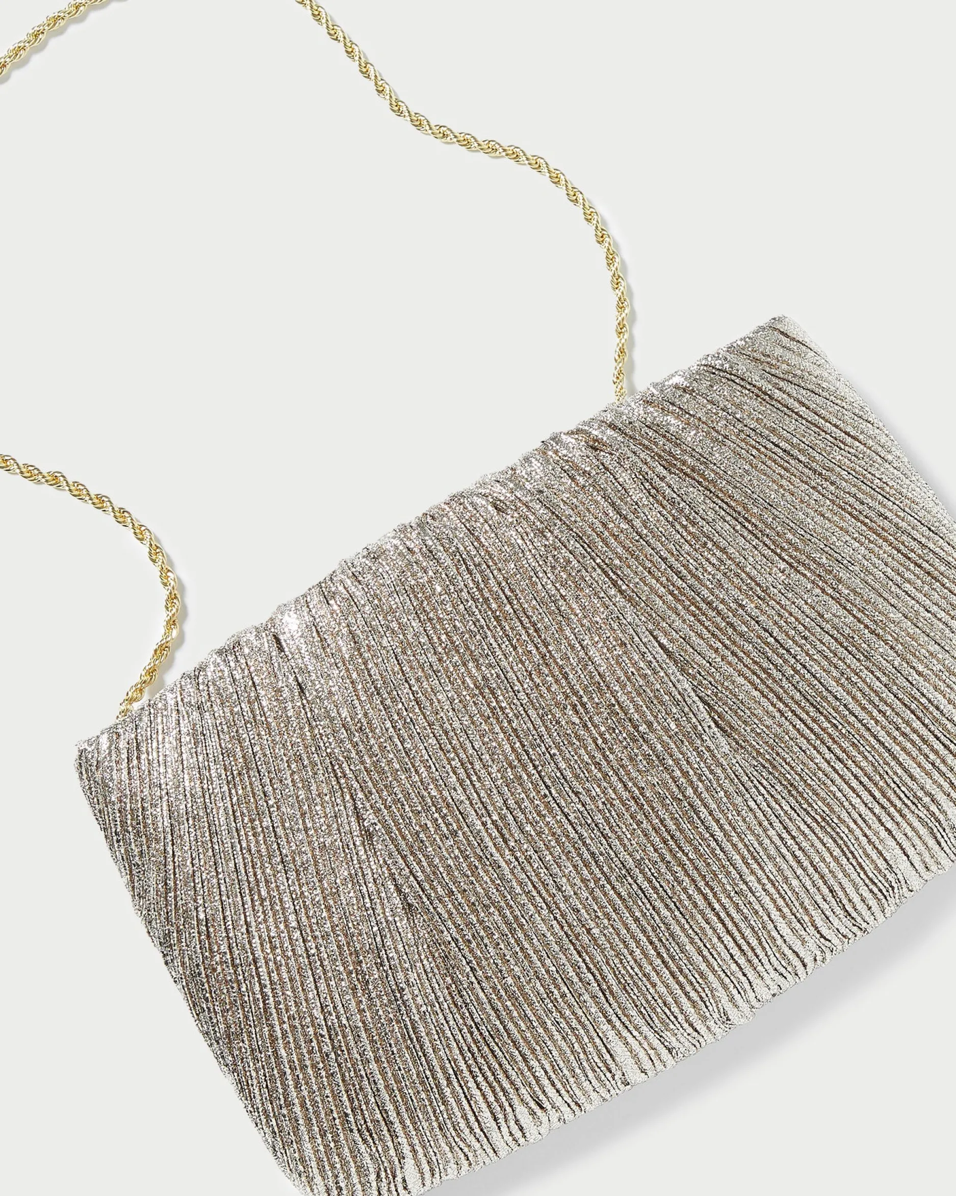 Loeffler Randall Brit Lamé Pleated Clutch