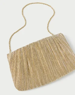 Loeffler Randall Brit Lamé Pleated Clutch