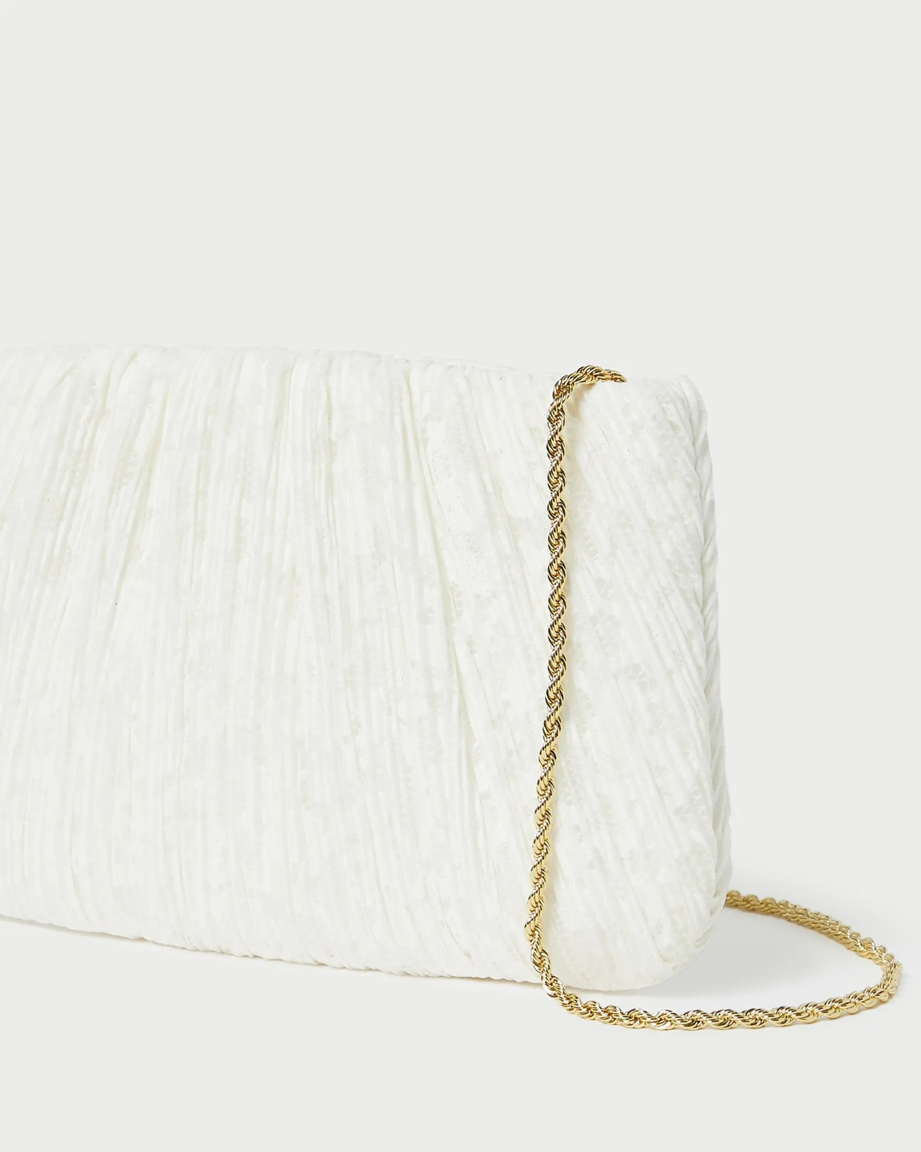 Loeffler Randall Brit Lamé Pleated Clutch