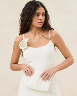 Loeffler Randall Brit White Lace Flat Clutch