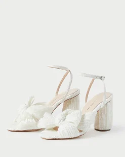 Loeffler Randall Camellia White Lace Bow Heel