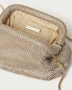 Loeffler Randall Doreen Gold Diamanté Frame Pouch