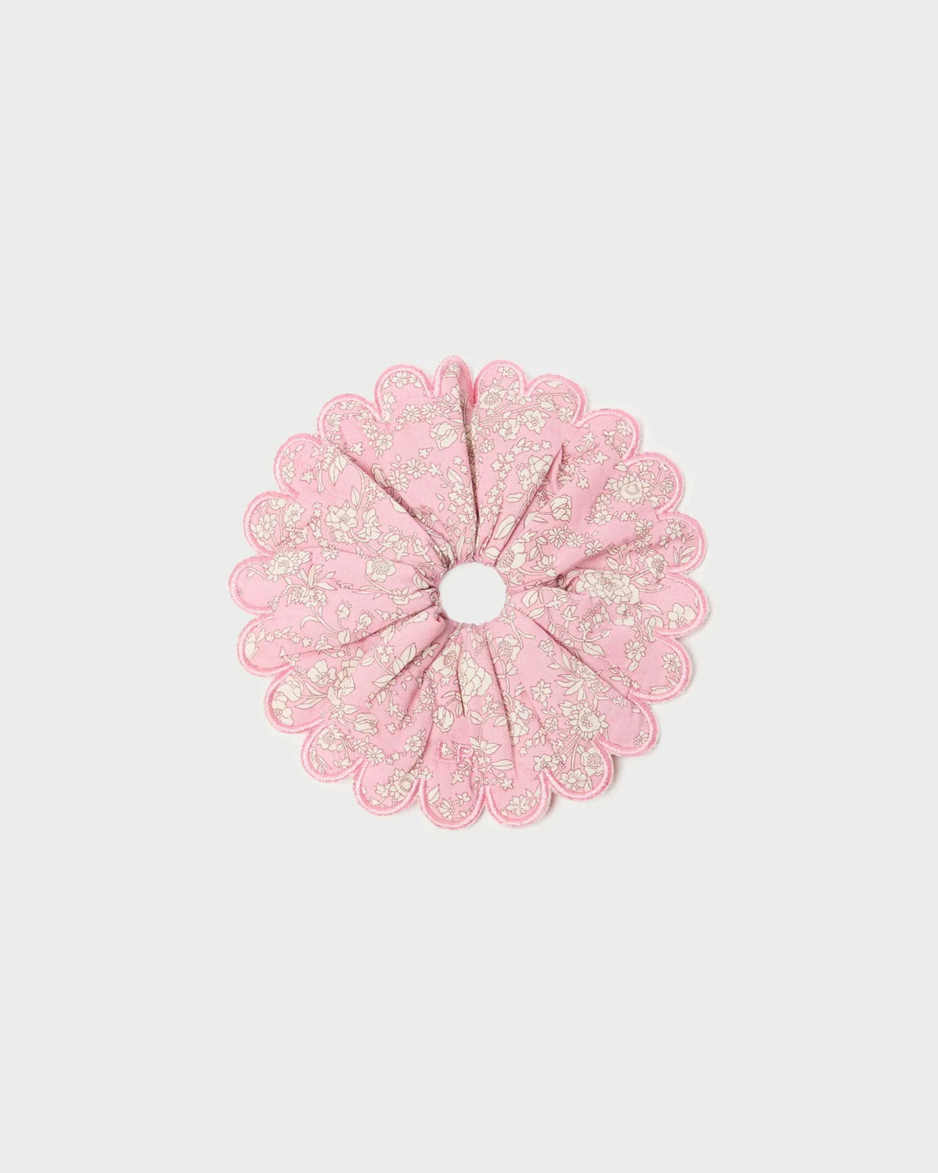 Loeffler Randall Frankie Red Floral Scallop Scrunchie