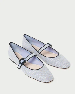 Loeffler Randall Ginger Blue Stripe Mary Jane