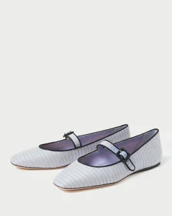 Loeffler Randall Ginger Blue Stripe Mary Jane