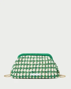 Loeffler Randall Glenda Blue/Cream Crochet Clutch