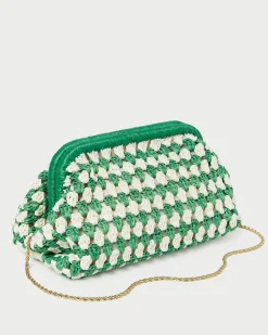 Loeffler Randall Glenda Blue/Cream Crochet Clutch