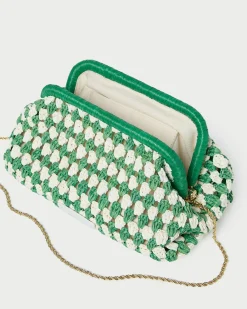 Loeffler Randall Glenda Blue/Cream Crochet Clutch