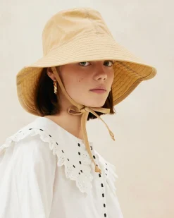 Loeffler Randall Hannah Parchment Nylon Bucket Hat