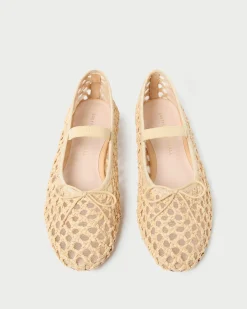 Loeffler Randall Leonie Natural Crochet Ballet Flat