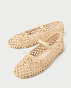 Loeffler Randall Leonie Natural Crochet Ballet Flat