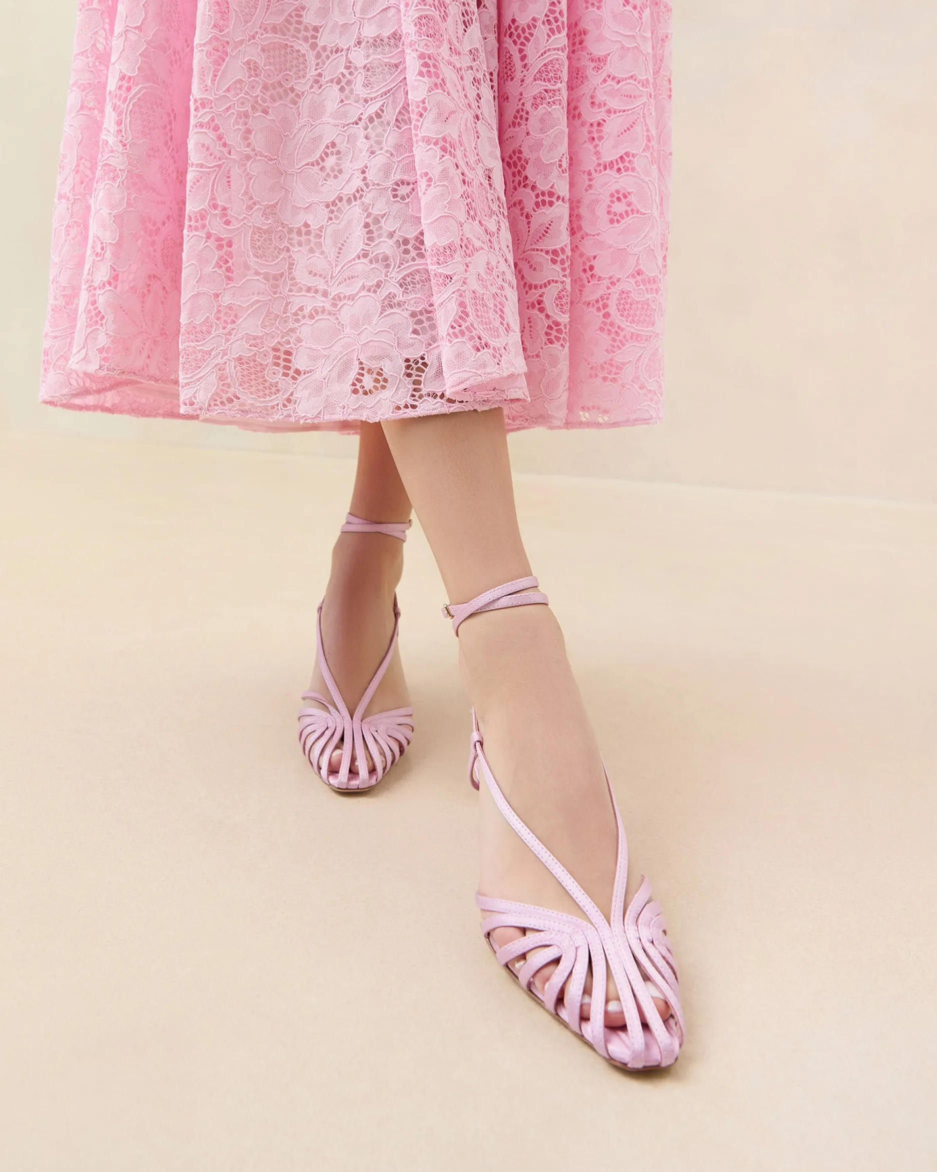 Loeffler Randall Livvy Pink Moiré Heeled Sandal