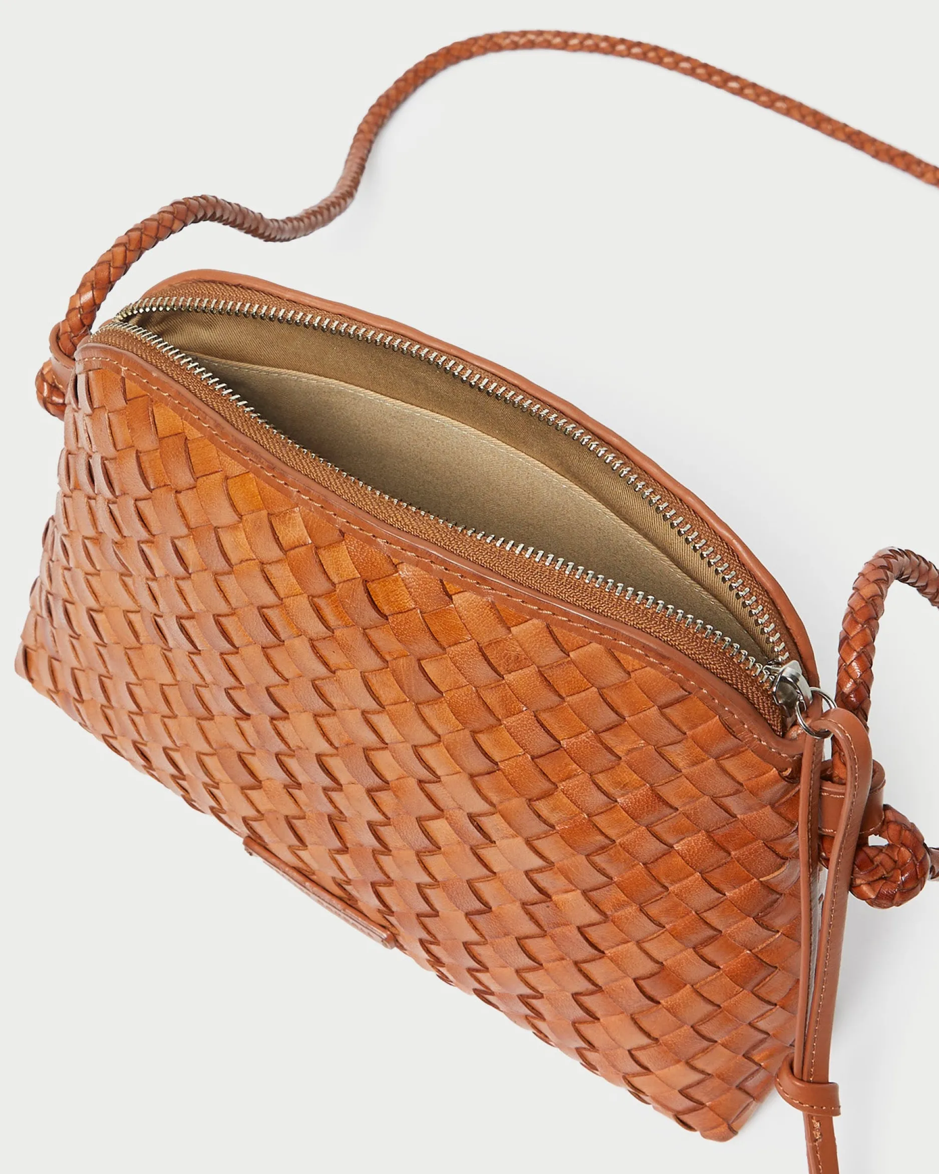 Loeffler Randall Mallory Brown Woven Crossbody