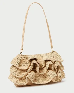 Loeffler Randall Odette Natural Ruffle Clutch