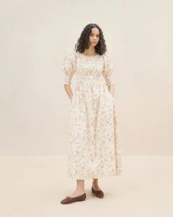 Loeffler Randall Quinn Blue Floral Cinched Dress