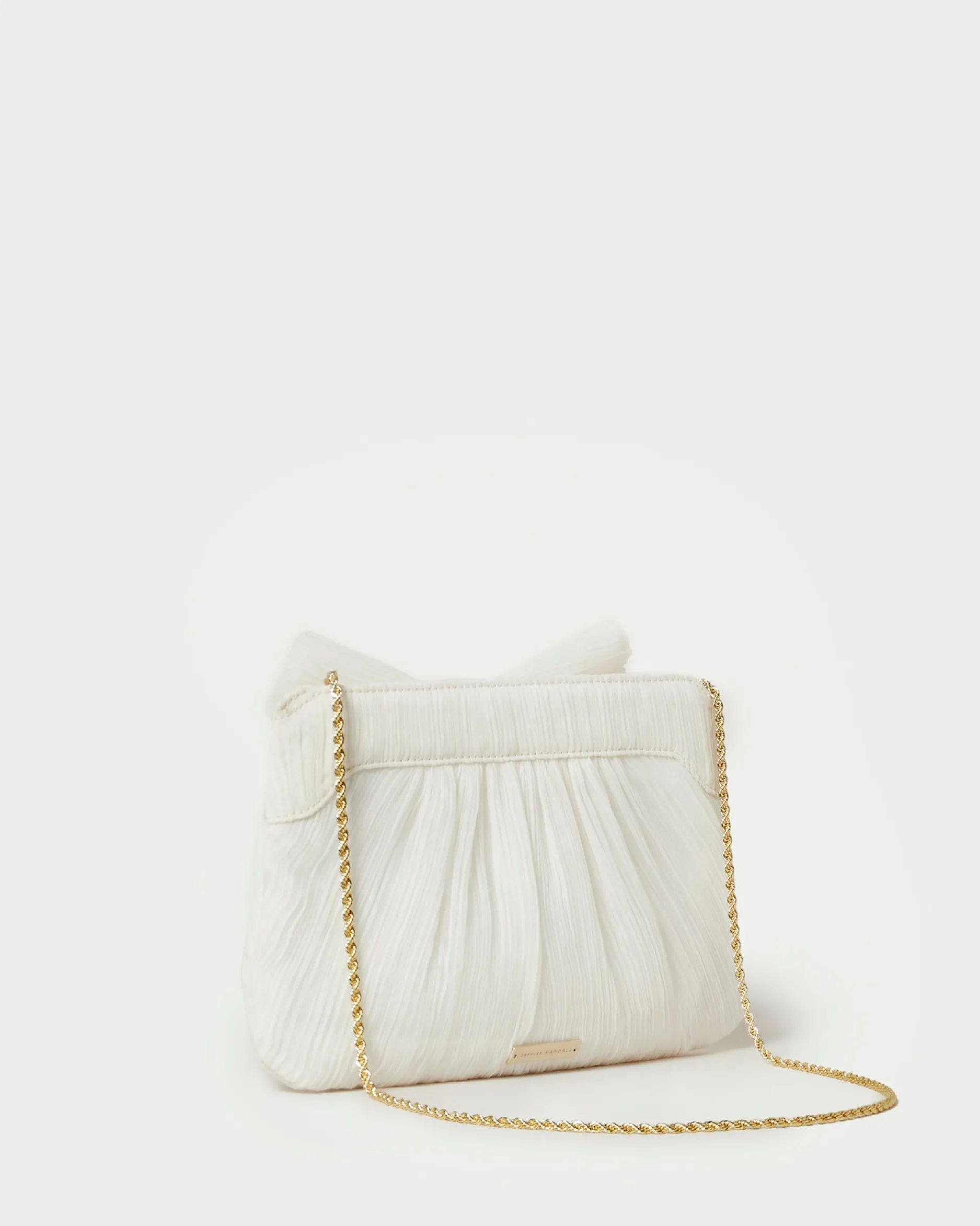 Loeffler Randall Rayne White Lace Bow Clutch