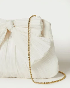 Loeffler Randall Rayne White Lace Bow Clutch