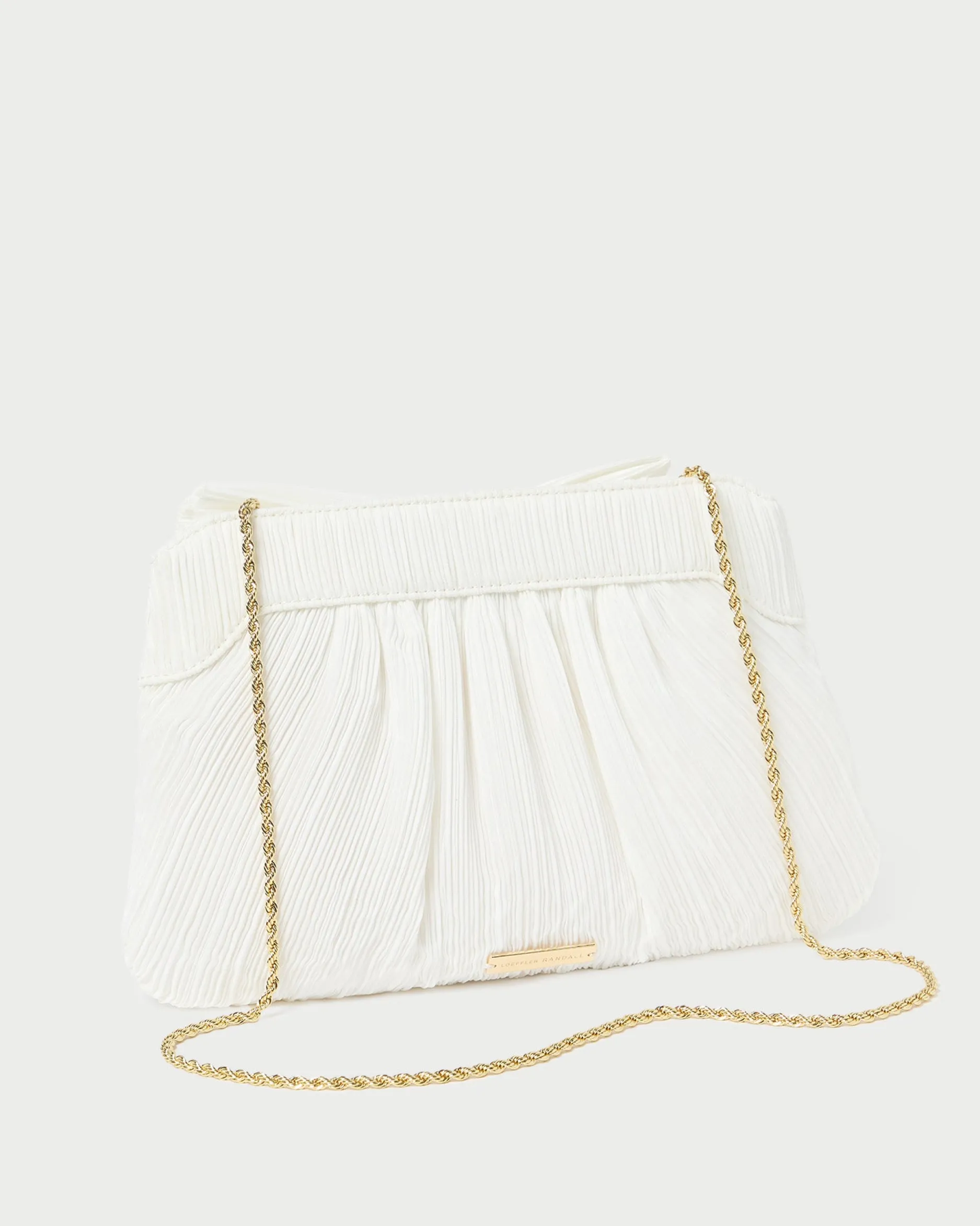 Loeffler Randall Rayne White Lace Bow Clutch