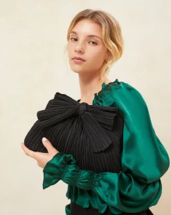 Loeffler Randall Rayne Pleated Bow Clutch