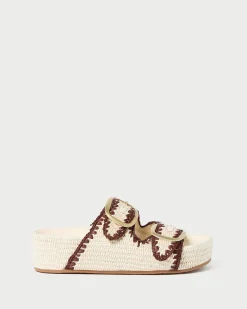Loeffler Randall Theo Blue Raffia Footbed Sandal