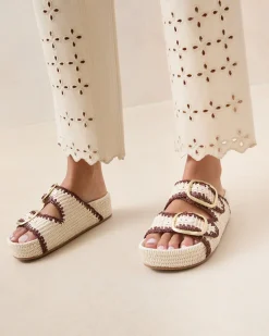 Loeffler Randall Theo Blue Raffia Footbed Sandal