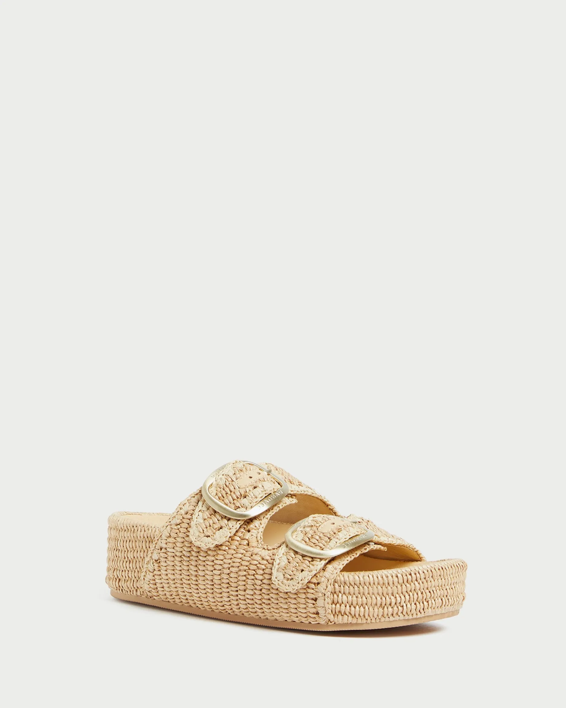 Loeffler Randall Theo Blue Raffia Footbed Sandal