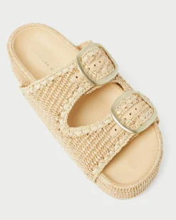 Loeffler Randall Theo Blue Raffia Footbed Sandal