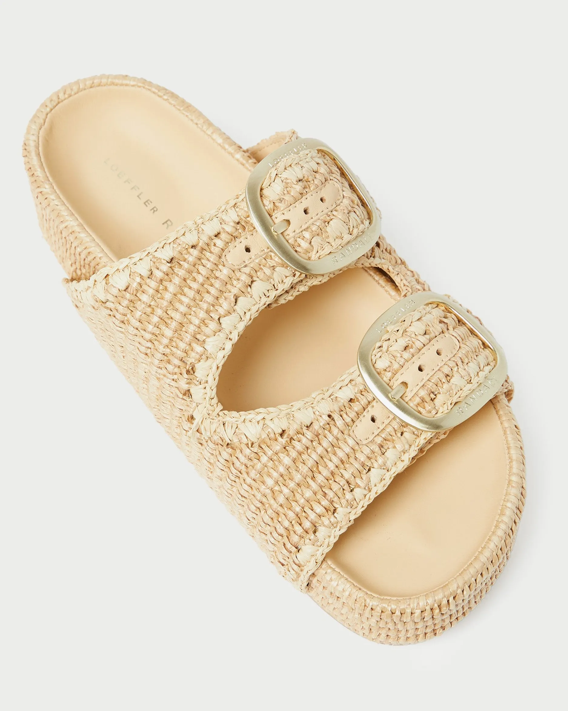 Loeffler Randall Theo Blue Raffia Footbed Sandal