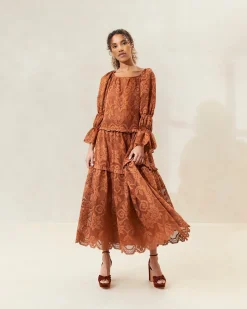Loeffler Randall Antoinette Tiered Lace Dress