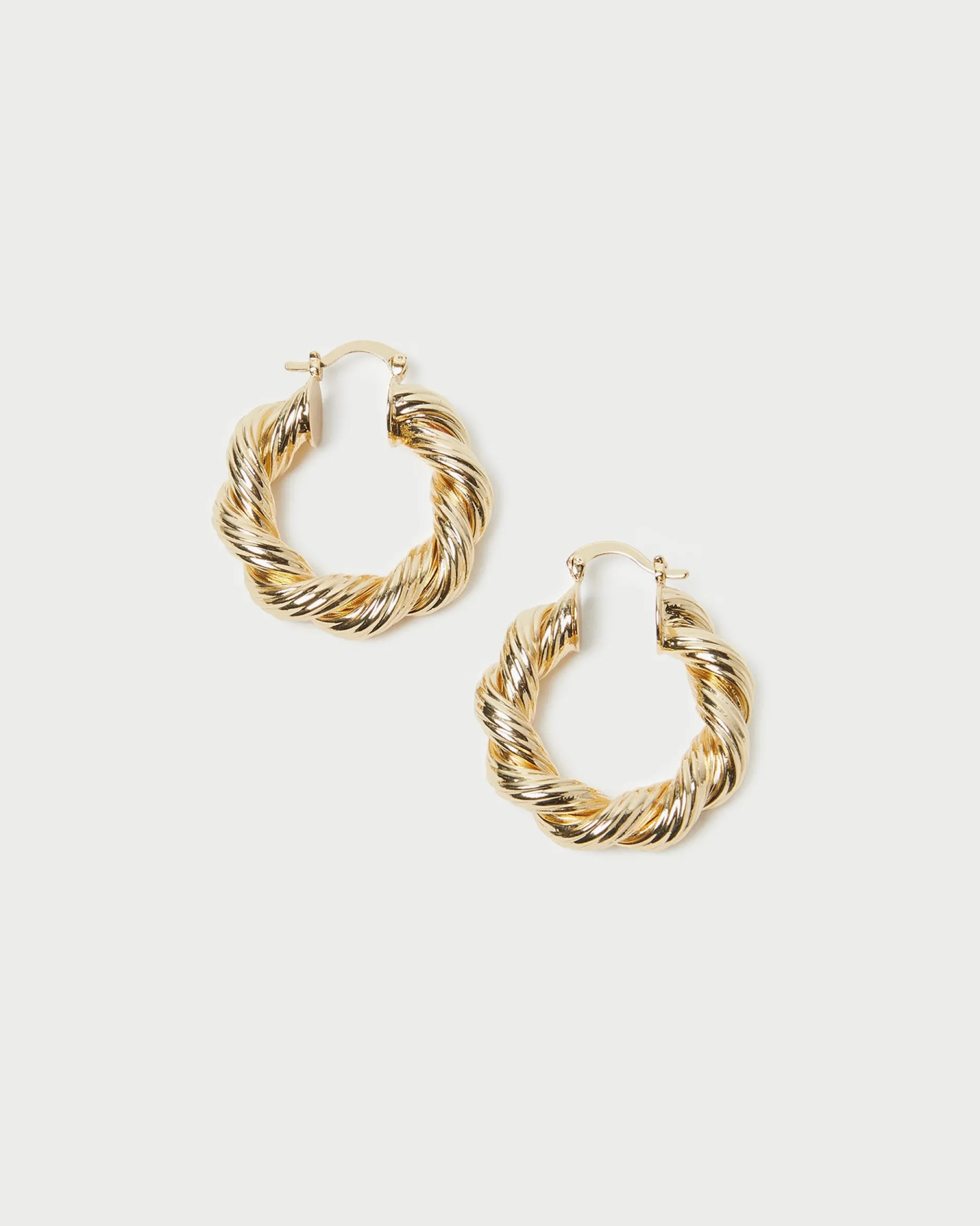 Loeffler Randall Atticus Gold Twisted Hoop Earrings
