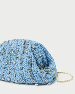 Loeffler Randall Bailey Blue Floral Pleated Clutch