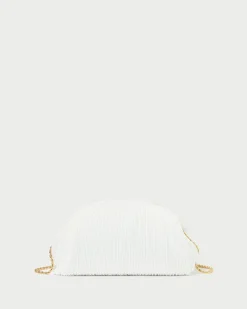 Loeffler Randall Bailey White Pleated Dome Clutch