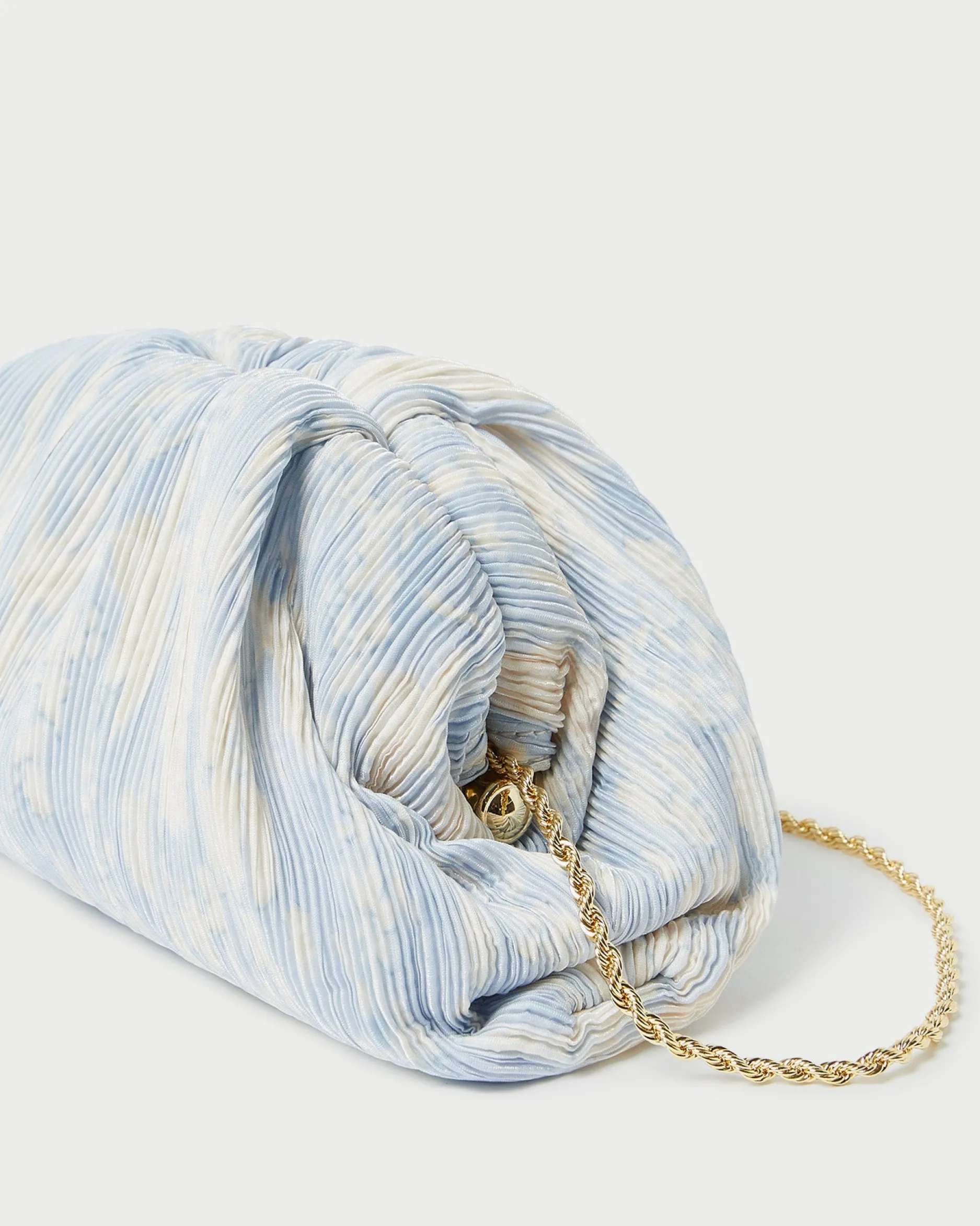 Loeffler Randall Bailey White Pleated Dome Clutch