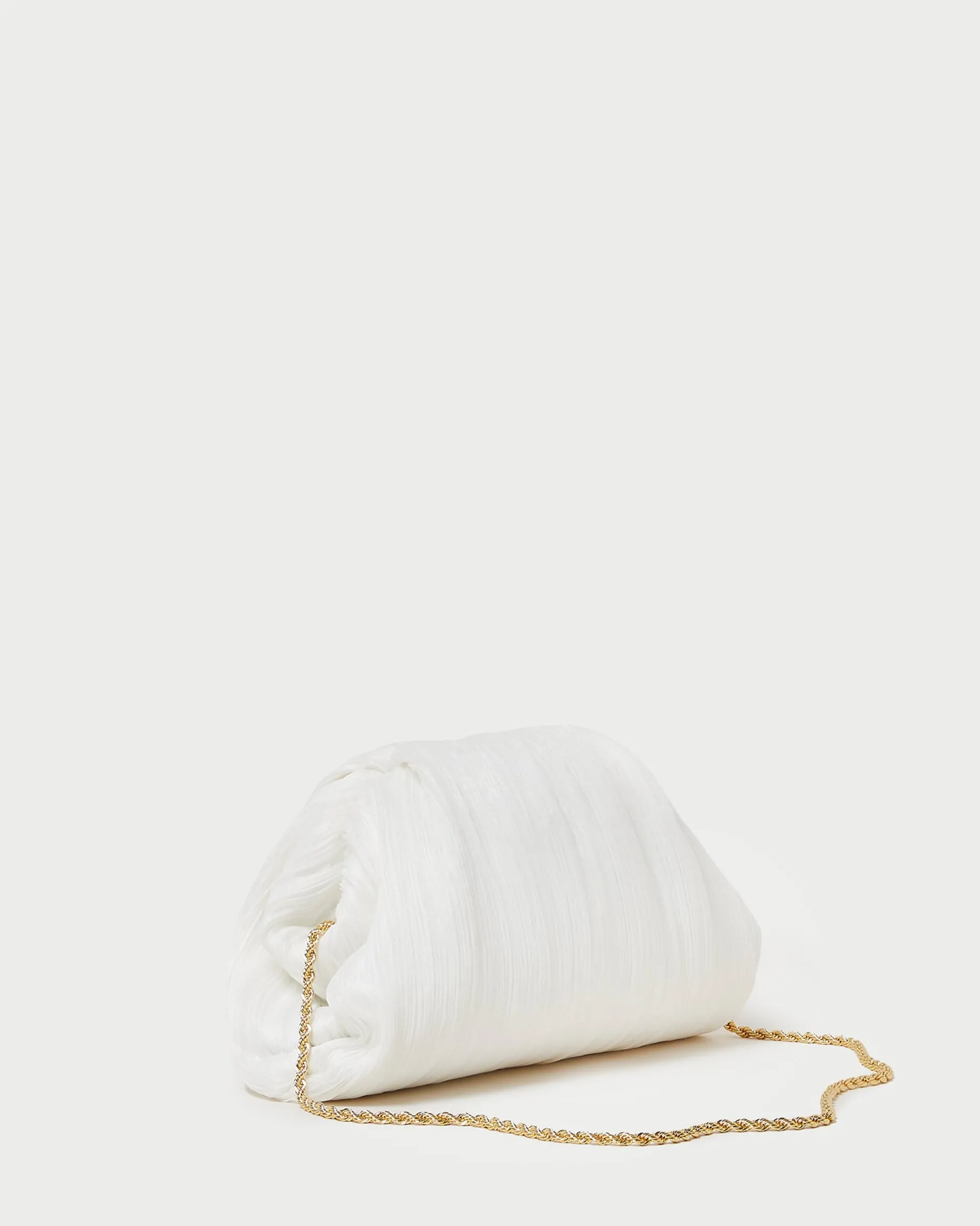 Loeffler Randall Bailey White Pleated Dome Clutch