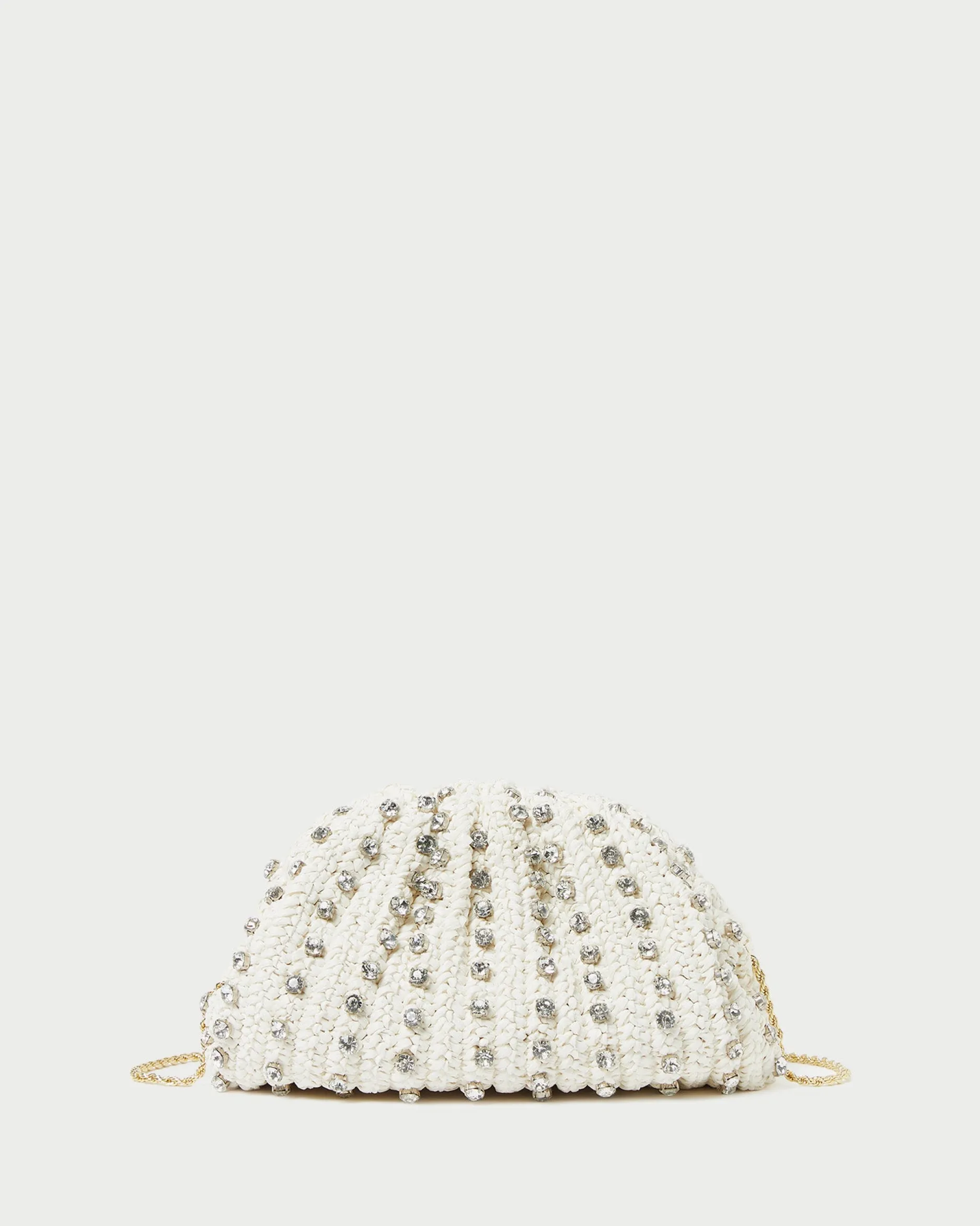 Loeffler Randall Bailey White Pleated Dome Clutch