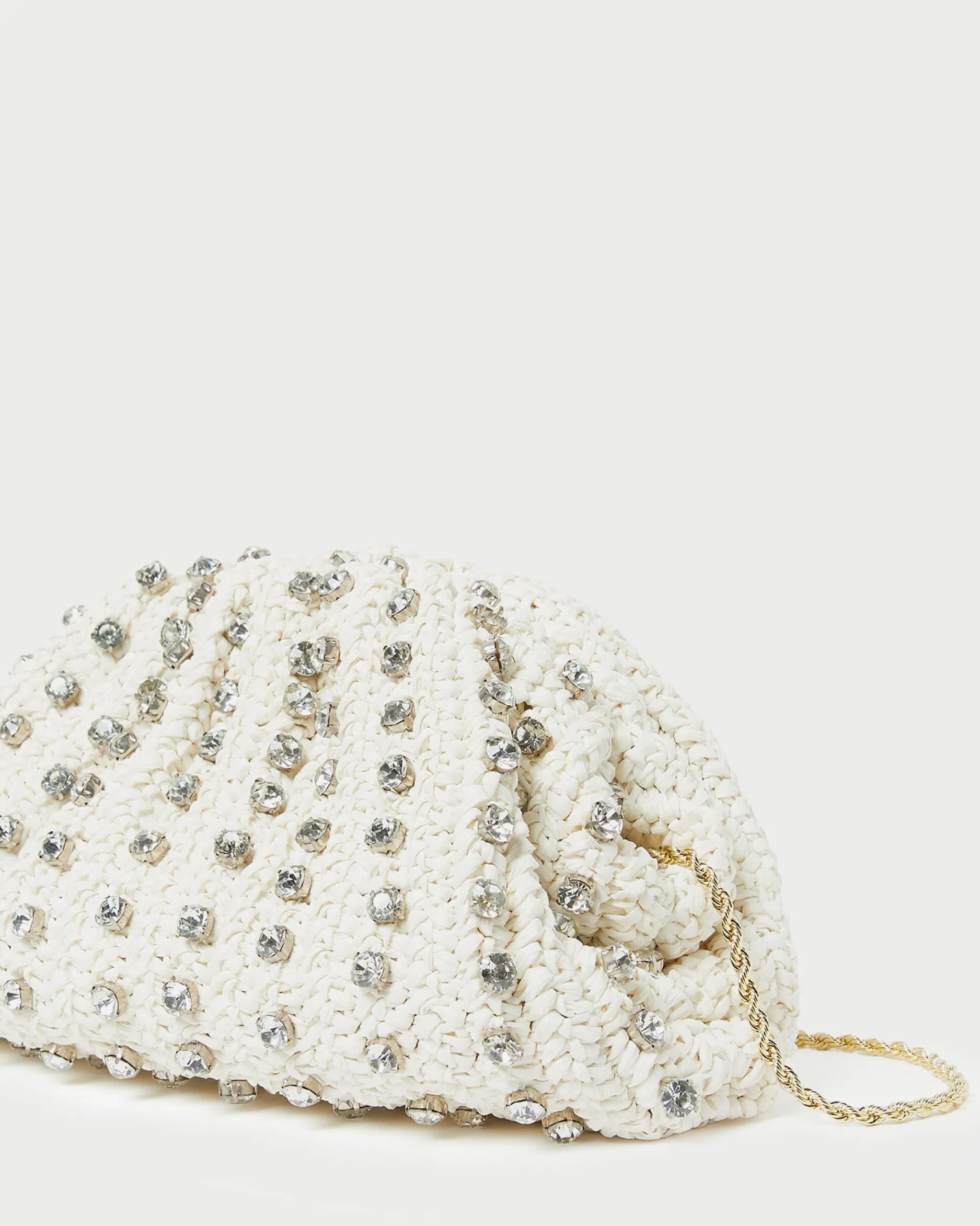 Loeffler Randall Bailey White Pleated Dome Clutch