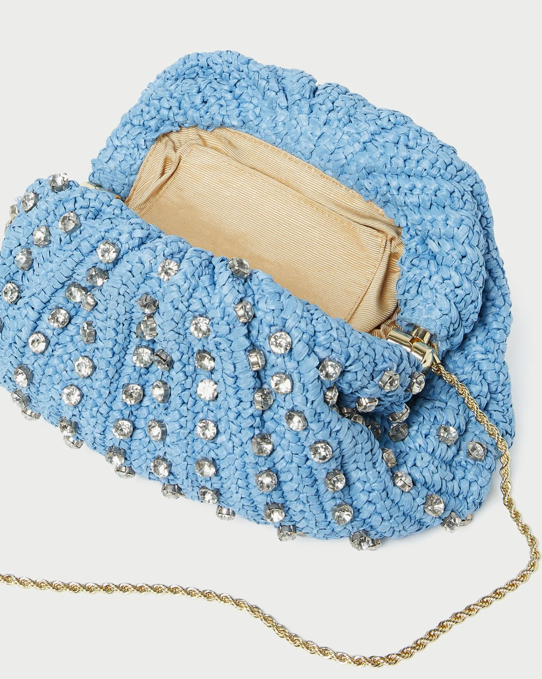 Loeffler Randall Bailey White/Crystal Dome Clutch