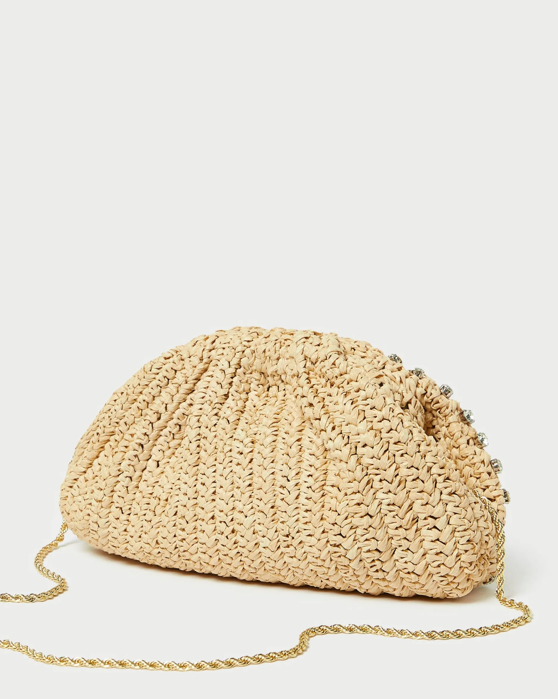 Loeffler Randall Bailey White/Crystal Dome Clutch