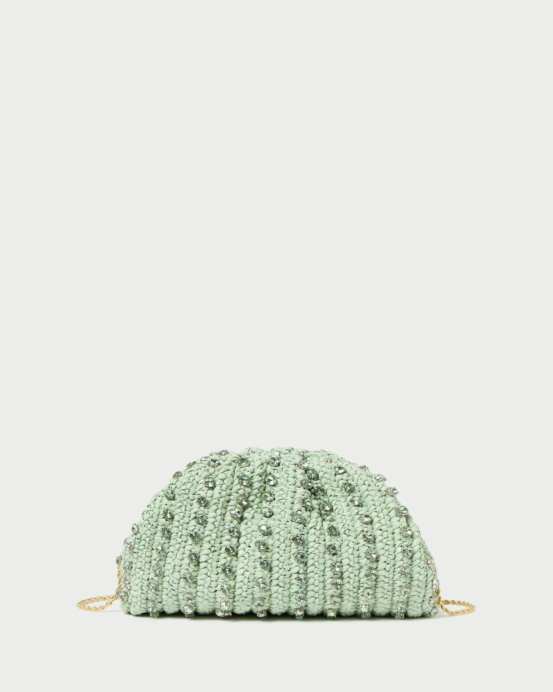 Loeffler Randall Bailey White/Crystal Dome Clutch