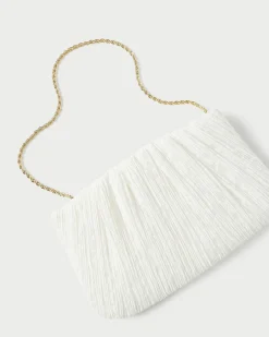 Loeffler Randall Brit White Lace Flat Clutch