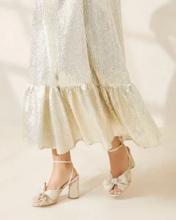 Loeffler Randall Camellia Pearl Pleated Bow Heel