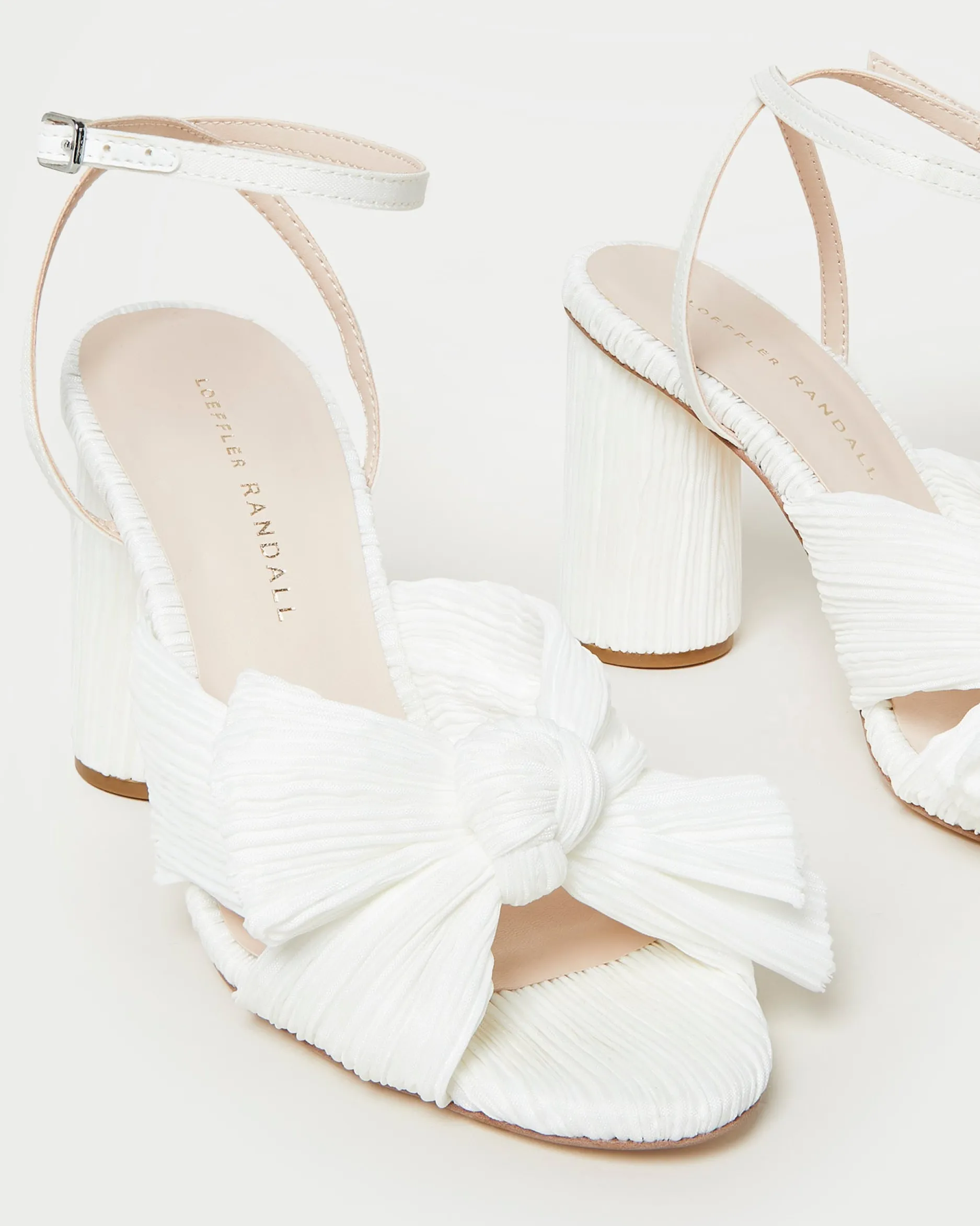 Loeffler Randall Camellia Pearl Pleated Bow Heel