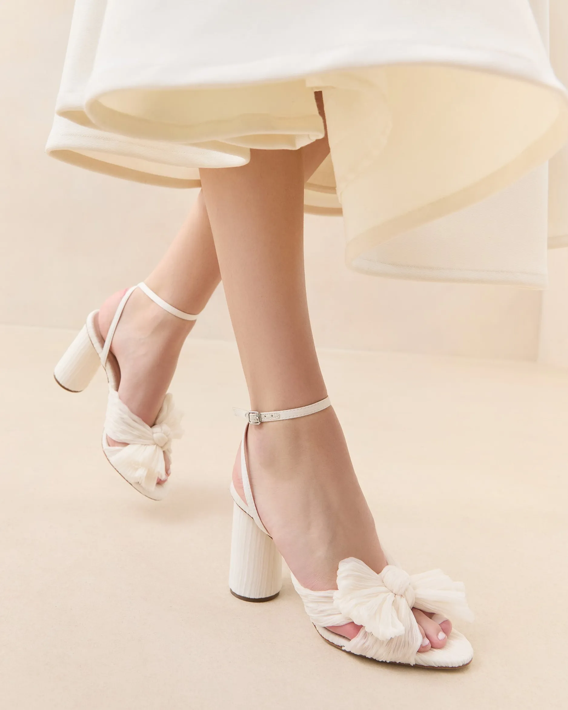 Loeffler Randall Camellia Pearl Pleated Bow Heel