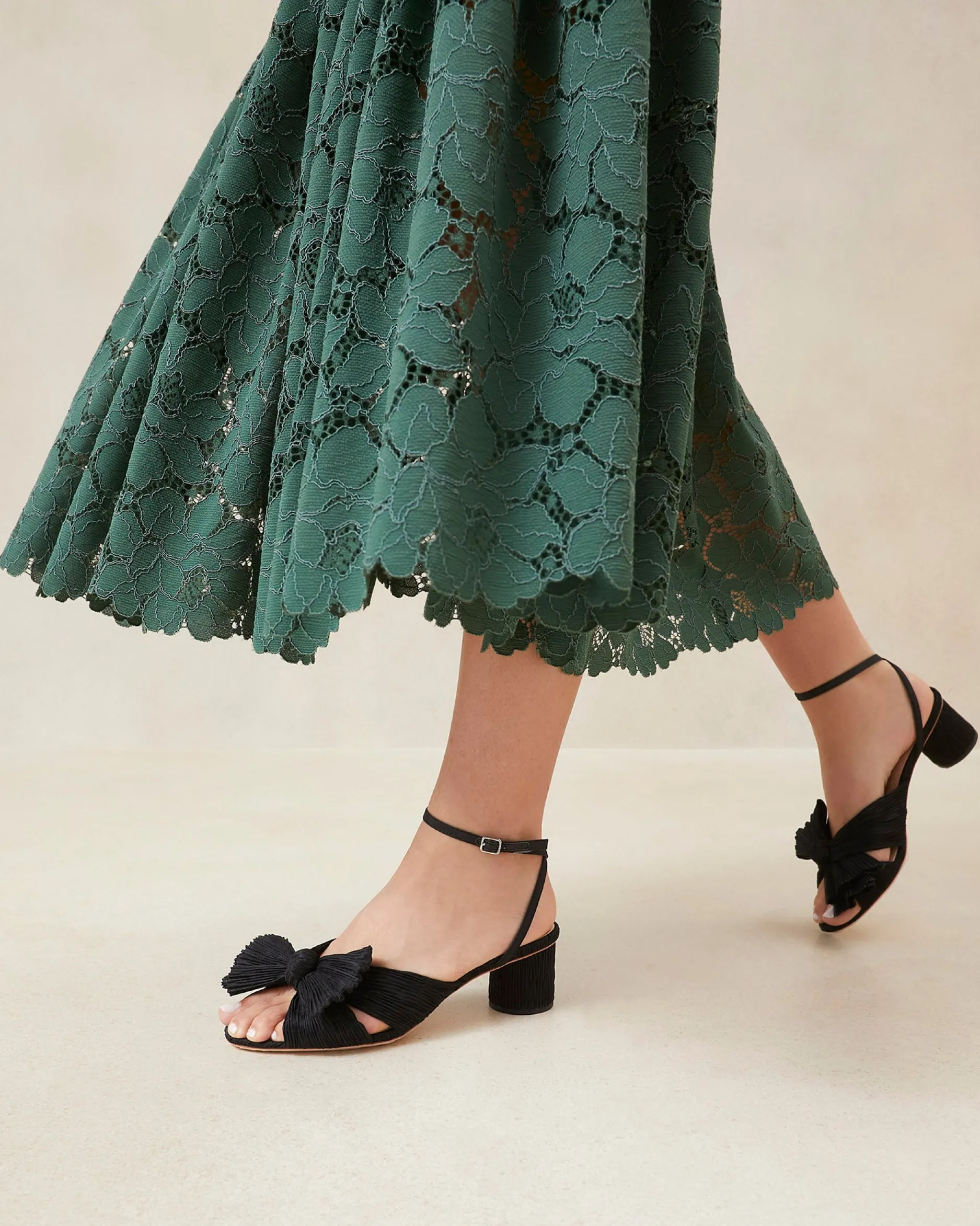 Loeffler Randall Dahlia Blue Floral Bow Heel